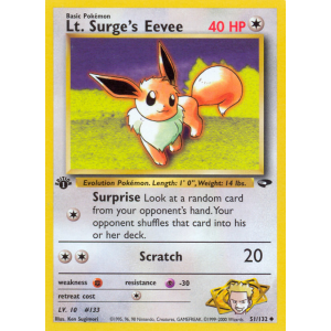 Lt. Surge's Eevee 51/132 Pokemon TCG Gym Gym Challenge