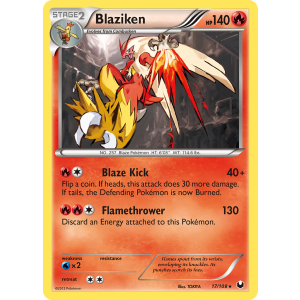 Rare Holo Blaziken 17/108 Pokemon TCG Black & White Dark Explorers