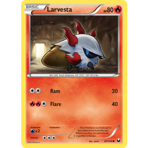 Larvesta 20/108 Pokemon TCG Black & White Dark Explorers