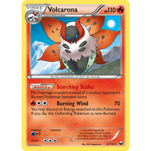 Rare Holo Volcarona 22/108 Pokemon TCG Black & White Dark Explorers