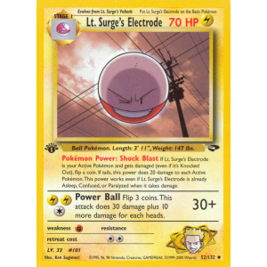 Lt. Surge's Electrode 52/132 Pokemon TCG Gym Gym Challenge