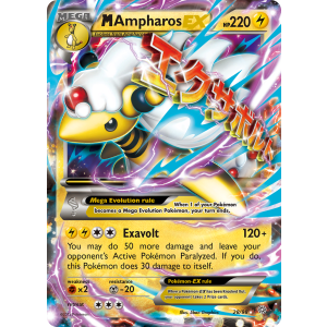 Rare Holo EX M Ampharos-EX 28/98 Pokemon TCG XY Ancient Origins