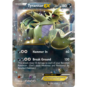 Rare Holo EX Tyranitar-EX 42/98 Pokemon TCG XY Ancient Origins