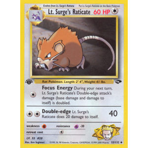 Lt. Surge's Raticate 53/132 Pokemon TCG Gym Gym Challenge