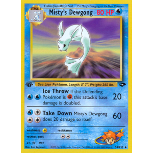 Misty's Dewgong 54/132 Pokemon TCG Gym Gym Challenge