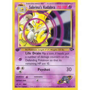 Sabrina's Kadabra 58/132 Pokemon TCG Gym Gym Challenge