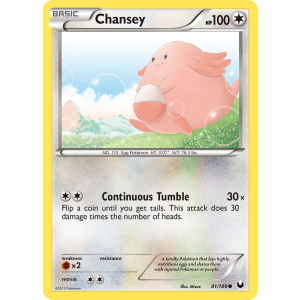 Chansey 81/108 Pokemon TCG Black & White Dark Explorers