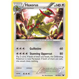 Rare Holo Haxorus 89/108 Pokemon TCG Black & White Dark Explorers