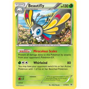 Rare Holo Beautifly 5/108 Pokemon TCG XY Roaring Skies