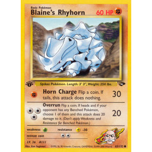 Blaine's Rhyhorn 65/132 Pokemon TCG Gym Gym Challenge