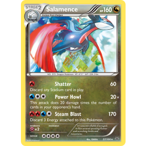 Rare Holo Salamence 57/108 Pokemon TCG XY Roaring Skies