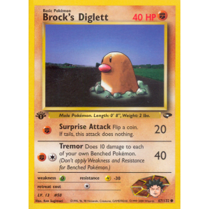 Brock's Diglett 67/132 Pokemon TCG Gym Gym Challenge