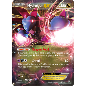 Rare Holo EX Hydreigon-EX 62/108 Pokemon TCG XY Roaring Skies