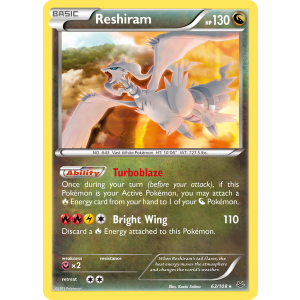 Rare Holo Reshiram 63/108 Pokemon TCG XY Roaring Skies