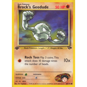 Brock's Geodude 68/132 Pokemon TCG Gym Gym Challenge