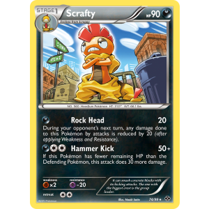 Rare Holo Scrafty 74/99 Pokemon TCG Black & White Next Destinies