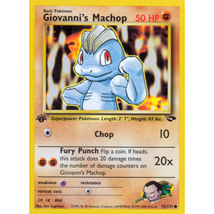 Giovanni's Machop 72/132 Pokemon TCG Gym Gym Challenge