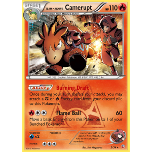 Rare Holo Team Magma's Camerupt 2/34 Pokemon TCG XY Double Crisis