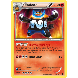 Rare Secret Emboar 100/99 Pokemon TCG Black & White Next Destinies