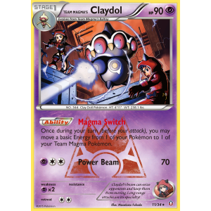 Rare Holo Team Magma's Claydol 11/34 Pokemon TCG XY Double Crisis