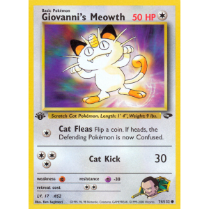 Giovanni's Meowth 74/132 Pokemon TCG Gym Gym Challenge