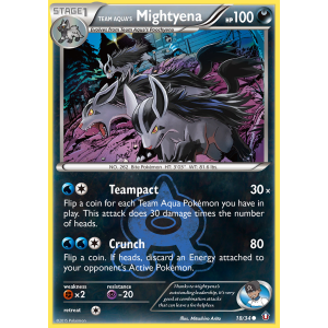 Team Aqua's Mightyena 18/34 Pokemon TCG XY Double Crisis