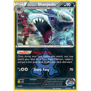 Rare Holo Team Aqua's Sharpedo 21/34 Pokemon TCG XY Double Crisis