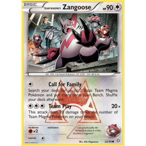 Team Magma's Zangoose 22/34 Pokemon TCG XY Double Crisis