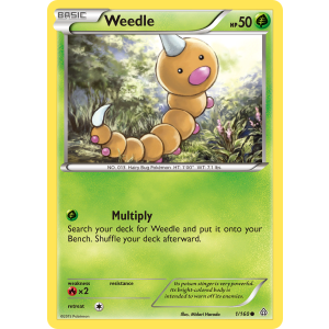 Weedle 1/160 Pokemon TCG XY Primal Clash