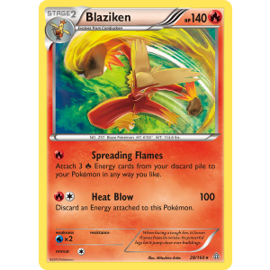 Rare Holo Blaziken 28/160 Pokemon TCG XY Primal Clash