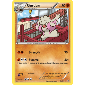 Gurdurr 63/101 Pokemon TCG Black & White Noble Victories