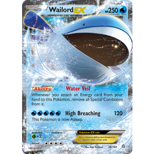 Rare Holo EX Wailord-EX 38/160 Pokemon TCG XY Primal Clash