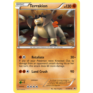 Rare Holo Terrakion 73/101 Pokemon TCG Black & White Noble Victories