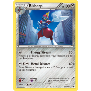 Rare Holo Bisharp 82/101 Pokemon TCG Black & White Noble Victories