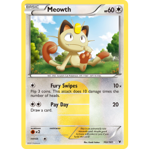 Rare Secret Meowth 102/101 Pokemon TCG Black & White Noble Victories