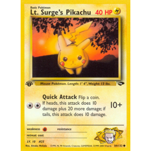 Lt. Surge's Pikachu 84/132 Pokemon TCG Gym Gym Challenge