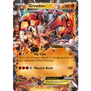 Rare Holo EX Groudon-EX 85/160 Pokemon TCG XY Primal Clash