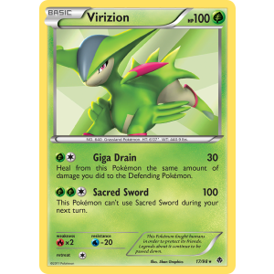 Rare Holo Virizion 17/98 Pokemon TCG Black & White Emerging Powers