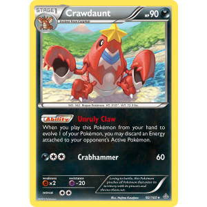 Rare Holo Crawdaunt 92/160 Pokemon TCG XY Primal Clash