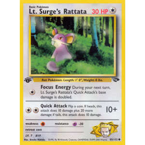 Lt. Surge's Rattata 85/132 Pokemon TCG Gym Gym Challenge