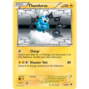 Rare Holo Thundurus 35/98 Pokemon TCG Black & White Emerging Powers