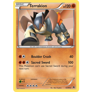 Rare Holo Terrakion 63/98 Pokemon TCG Black & White Emerging Powers