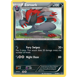 Rare Holo Zoroark 67/98 Pokemon TCG Black & White Emerging Powers