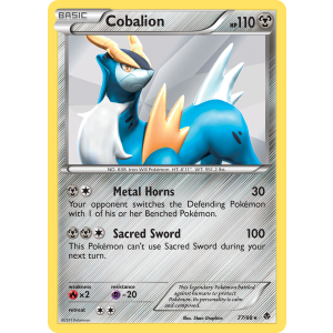 Rare Holo Cobalion 77/98 Pokemon TCG Black & White Emerging Powers