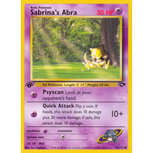 Sabrina's Abra 94/132 Pokemon TCG Gym Gym Challenge