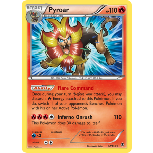 Rare Holo Pyroar 12/119 Pokemon TCG XY Phantom Forces