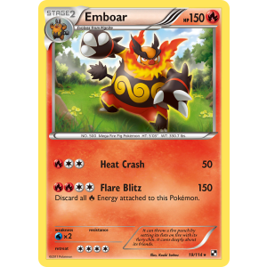 Rare Holo Emboar 19/114 Pokemon TCG Black & White Black & White