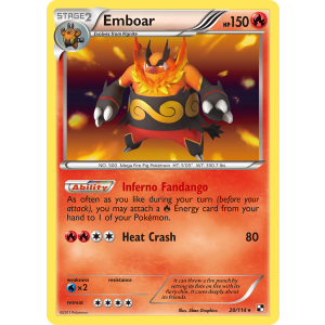 Rare Holo Emboar 20/114 Pokemon TCG Black & White Black & White