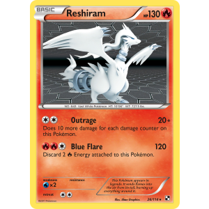 Rare Holo Reshiram 26/114 Pokemon TCG Black & White Black & White