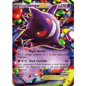 Rare Holo EX Gengar-EX 34/119 Pokemon TCG XY Phantom Forces